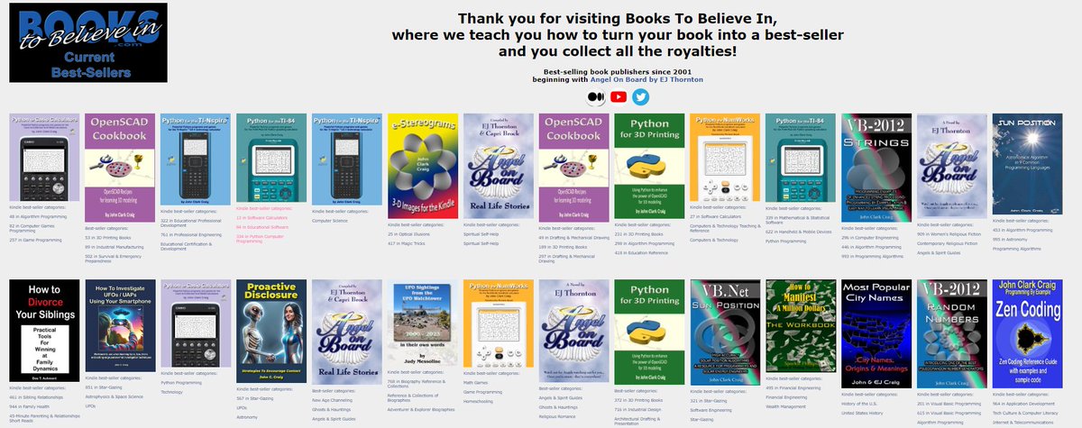 Python4Fun's tweet image. books2believein.com #best-sellers #today include #calculators #3d-printing #puzzles #angels and more... check out these amazing books!