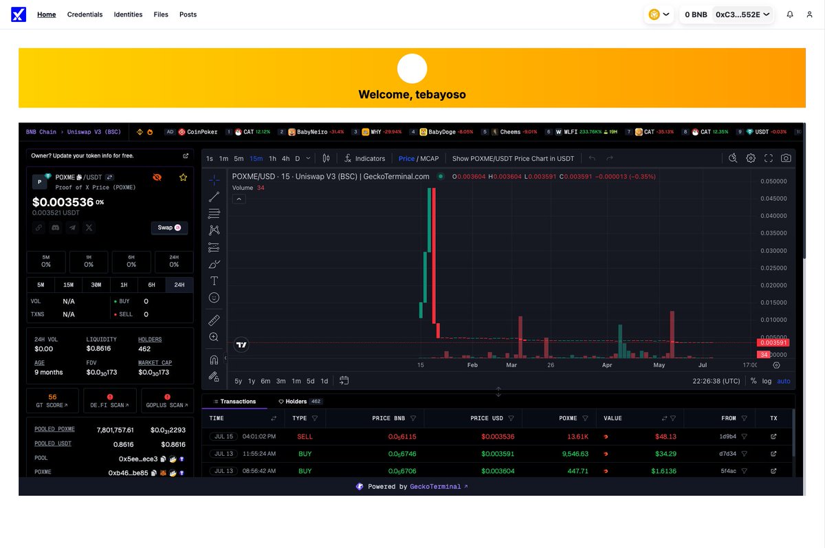 How important is the token for a web3 project? Is it something everyone will check 24x7?

Maybe it is, maybe it's not, but it's worth adding it.

Thanks to <a href="/GeckoTerminal/">GeckoTerminal</a> we can embed the information on the dashboard.