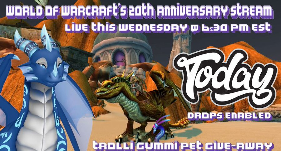 kelzygosa's tweet photo. https://t.co/owLXvUpmwX
Trolli Give-Away | Drops Enabled | World of Warcraft | Twitch Dragon Aspect | PushforPartner | 20th Anniversary
We're live now! Retweets appreciated \o/
#Twitch #PushforPartner #Giveaway #GummiPromotion #WorldofWarcraft #Kelzygosa #TwitchDropsEnabled #ScarabPet #20thAnniversary