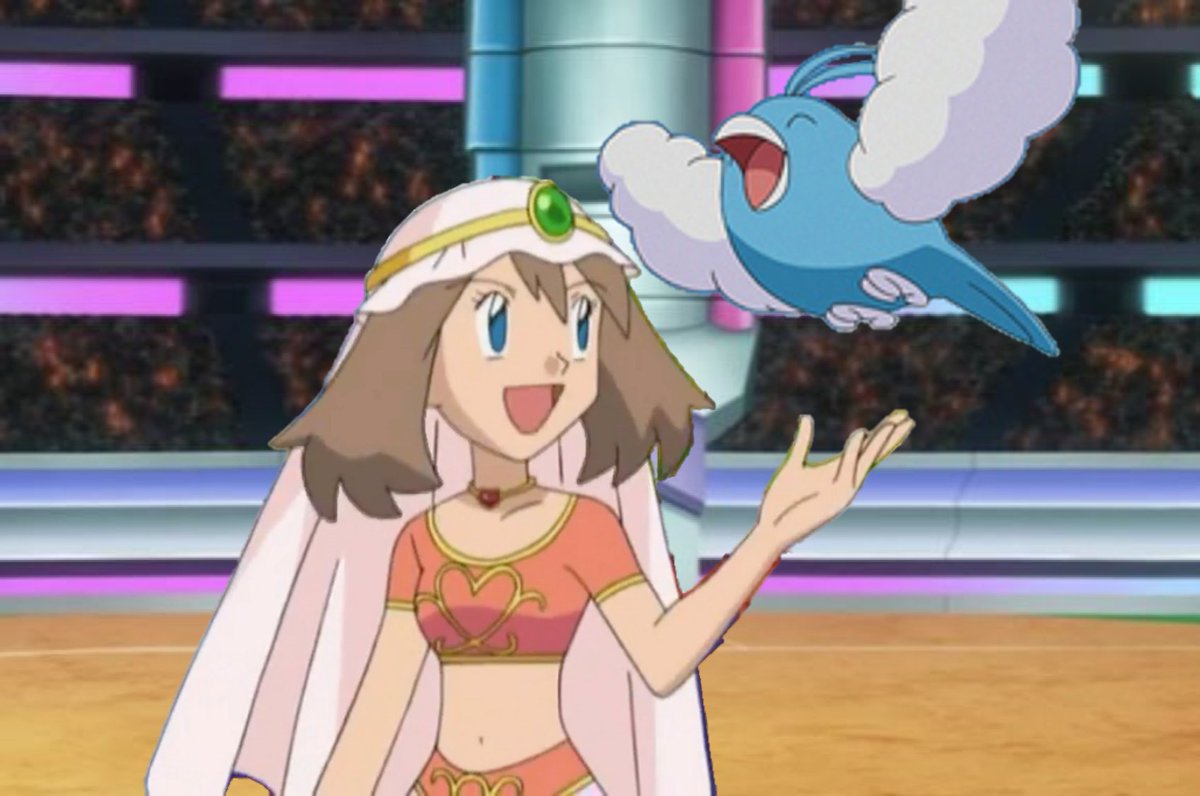 Arcygirl01's tweet photo. To celebrate the anniversary of May's "one that got away" (AG064), here's some artwork of her working with her Swablu during her journey in the Sinnoh Region.

#Pokemon #anipoke #pokemonanime #May #Swablu #pokemoncontests #fanart https://t.co/sgQkG1Hs7f