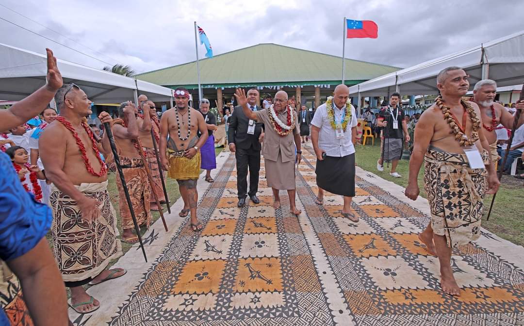 slrabuka's tweet photo. Humbled to receive the Tagaloa title in Leauvaa! Thank you, Deputy Prime Minister Tuala Iosefo Ponifasio, high chiefs, and the community for your warm welcome. I will carry this honor with pride! #TagaloaRabuka #Commonwealth75 #Samoa https://t.co/T7KhIYxPp7