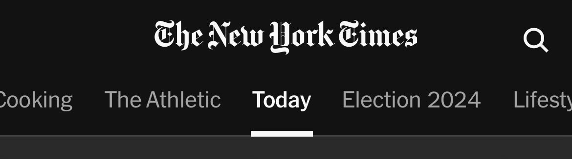 Whether I am doing it wrong (upon opening, it showed this) OR a middle tab is indeed now the default, I am utterly disoriented. WTH <a href="/nytimes/">The New York Times</a> iOS app Home section? Have I ever seen this in IA history?