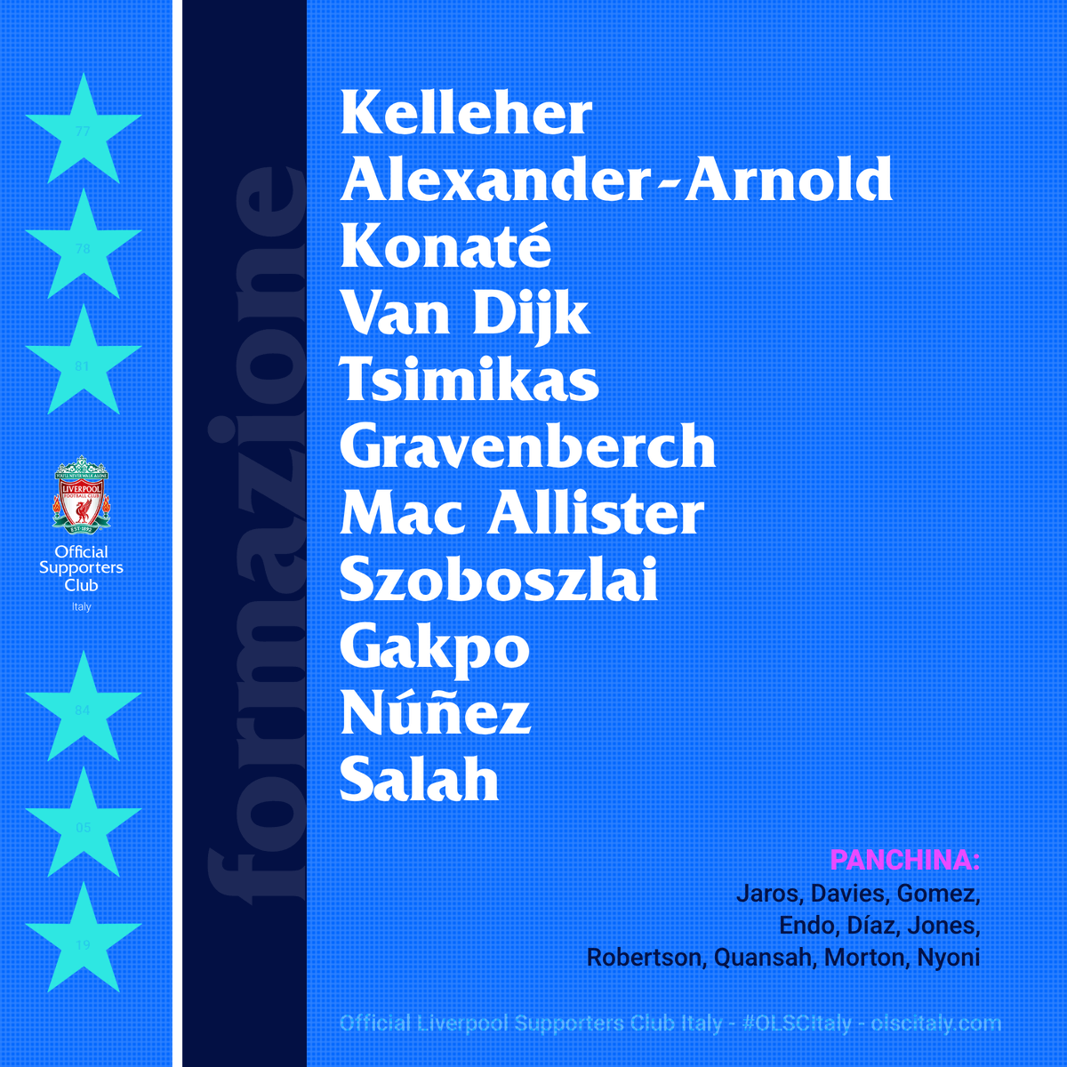 OLSCItaly's tweet photo. 📋 𝐅𝐎𝐑𝐌𝐀𝐙𝐈𝐎𝐍𝐄 📋

I titolari 🔴

#RBLLIV | #OLSCItaly | https://t.co/AakKtcPRjE https://t.co/9vpsmTX3Dx