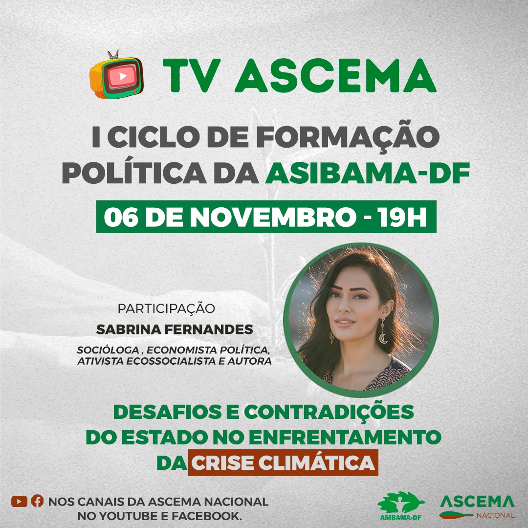 A programação do I Ciclo de Formação Política continua com uma convidada especial! Não perca essa oportunidade! 
youtube.com/@ASCEMANacional
#CiclodeDebates #ASCEMANacional #AsibamaDF #FormaçãoPolítica #TVASCEMA