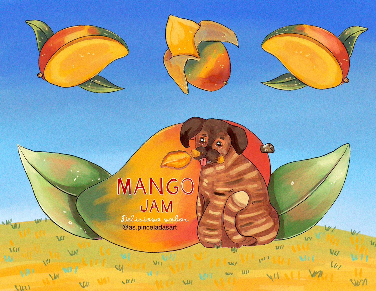 aschaires01's tweet photo. Hola mis calabacitas🎃✨
Está es mi ilustración para la última semana del reto #YummiJam de MariaTutiart, el cual consiste en crear una colección  para etiquetas de mermelada.
El tercer tema fue mermelada de una fruta local (mango) 🥭
#packagingdesign  #childrenbrand #yummyjam https://t.co/fDC9IPpKaN