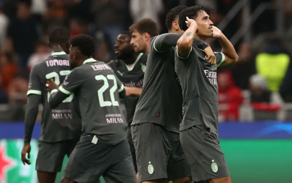 NGReporter's tweet photo. Reijnders Brace Helps Milan Overcome 10-Man Club Brugge -  https://t.co/s4RpRrCniN https://t.co/Bu5HhF73I2