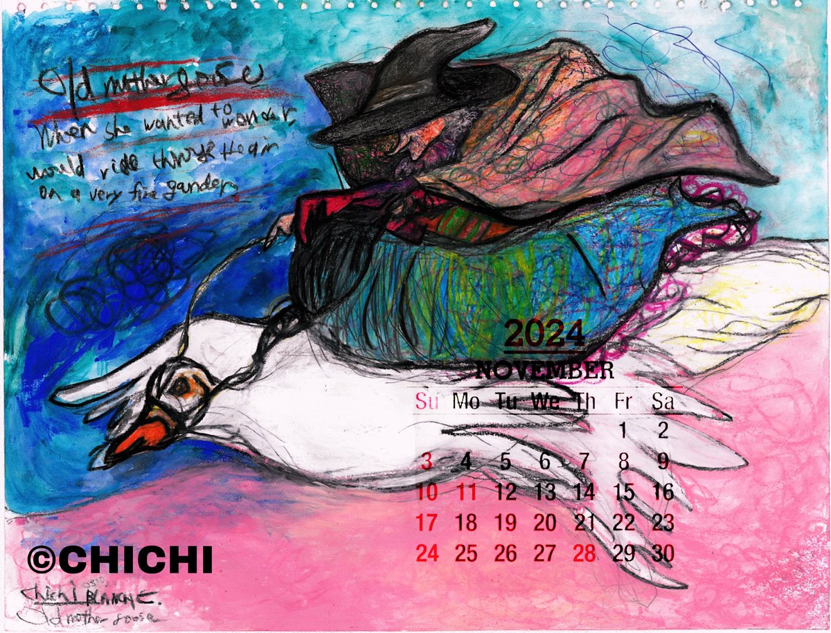 chichietLuLu's tweet photo. 2024 CHICHI ART CALENDAR by digital #november 🖊🧡🍁on sale!
https://t.co/mhVZI2AzAc
 #november2024 #11月 #カレンダー #chichi #artwork #painting #絵 #アートカレンダー #illustration #イラスト #artonsale #visuallyimpairedartist #mothergoose #oldmothergoose #マザーグース #童話 https://t.co/44Ax3GpJSK