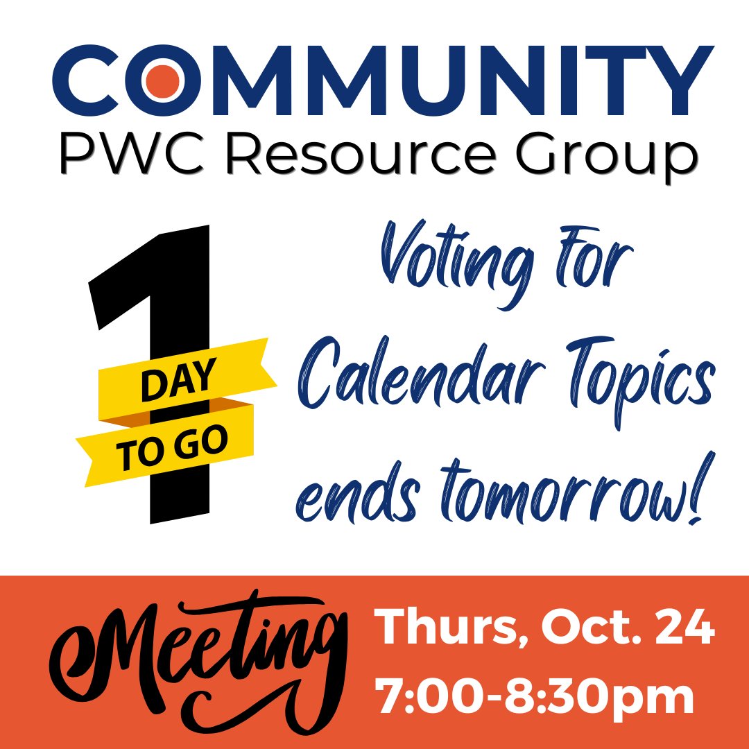 ei_pwc's tweet image. Only 1 day left for voting on our calendar items!
To become a member of the Community Resource Group, sign up here: forms.office.com/g/RR4LyW8gJM