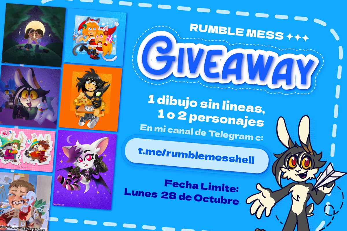 RumbleMess's tweet photo. Hola amiwos, estoy haciendo un GIVEAWAY 

🎨 De una ilustración sin líneas como las de la imagen, uno o dos personajes, pueden ser furrys, humanos, ambos, el límite es su imaginación. 

Instrucciones abajo ⬇️⬇️⬇️ https://t.co/dRBhaNpFKb