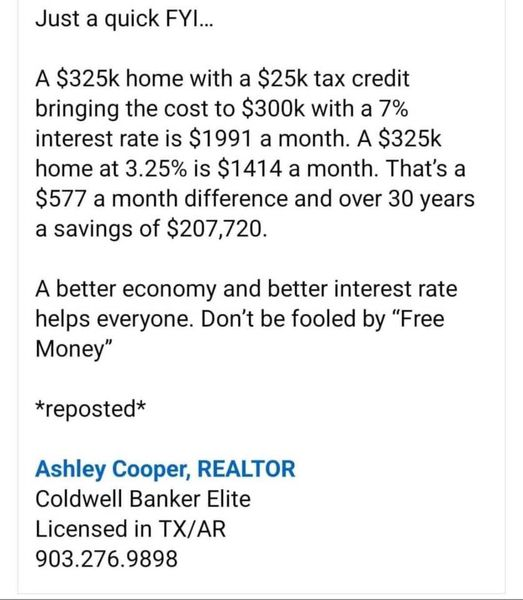 The Democrats promise all kinds of crap to get people to vote for them.  They also know most of their followers do NOT use critical thinking.  
Kamala's plan to give a $25K tax credit sounds great -but is it?  Of course not.
Keep in mind that the government does not have its own