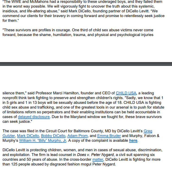 A lawsuit has been filed against WWE, Vince McMahon and Linda McMahon in regards to the ring boy scandal involving Mel Phillips