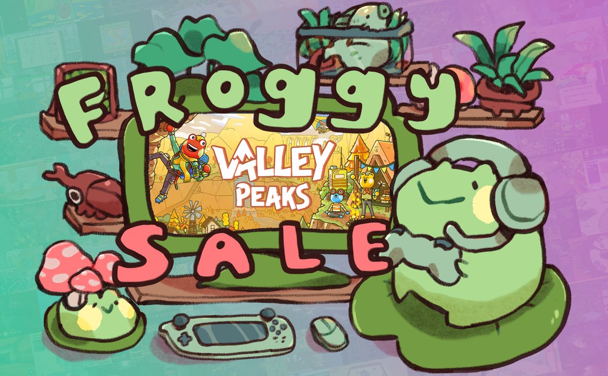 🐸We're so HOPPY to be a part of the #FroggySale on Steam! If you haven't gotten Valley Peaks yet head on over to our Steam page and while you're there check out the other ribbiting games that are part of the Froggy Sale!
#cozygames #frogs
