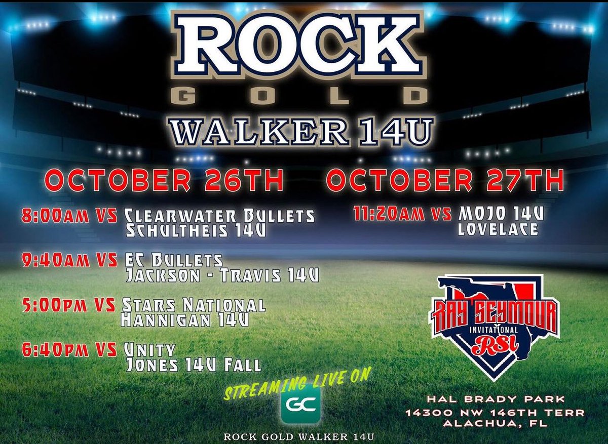 RockGoldWalker's tweet photo. Come check us out this weekend at the Ray Seymour invitational!! https://t.co/4QiR1aIbJ2