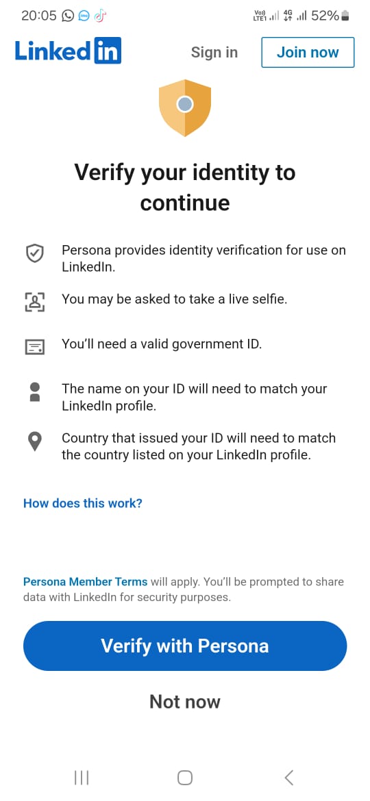 Pro_Resume_101's tweet photo. @LinkedInHelp I am trying to verify my account but it is not moving when I click over the verify with persona please help me out https://t.co/Osskh8TBIM
