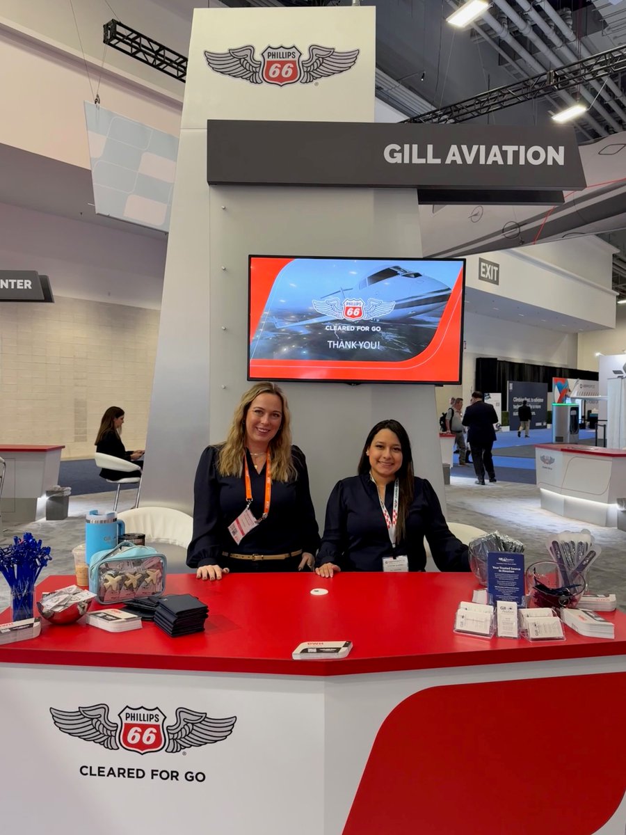 GillAviation's tweet photo. ✨ We’re having a BLAST at #NBAA2024 in Las Vegas! 🎲🎉 If you haven’t stopped by yet, Come say hi 👋 and let’s talk all things aviation! ✈️📍 Find Gill Aviation in the Phillips 66 section, booth 501. We’ve got smiles, energy, and exciting things to share – don’t miss out! https://t.co/TZjmKJi81S
