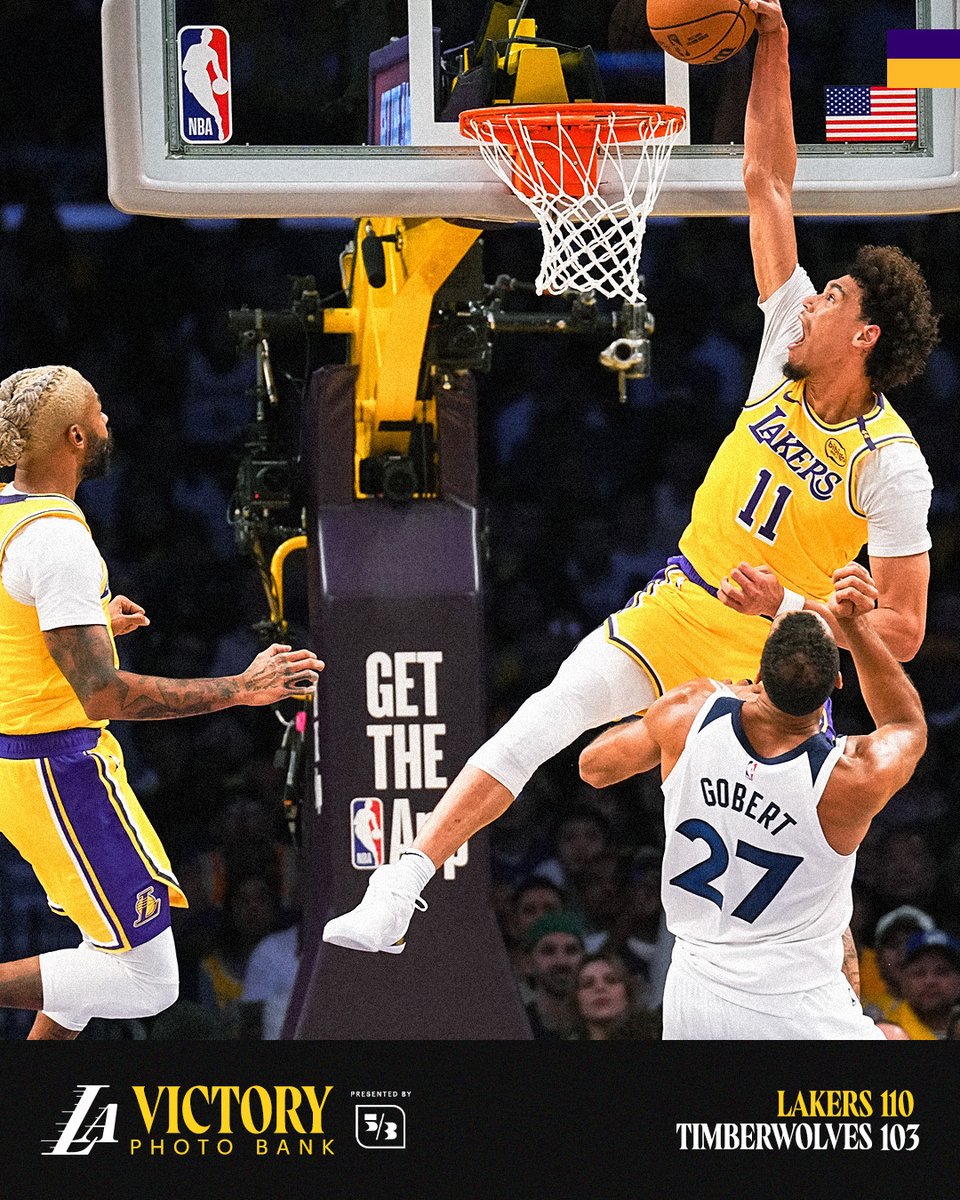 Lakers's tweet photo. First game, first win.

@FifthThird | Victory Photo Bank https://t.co/EETmxlBXwH