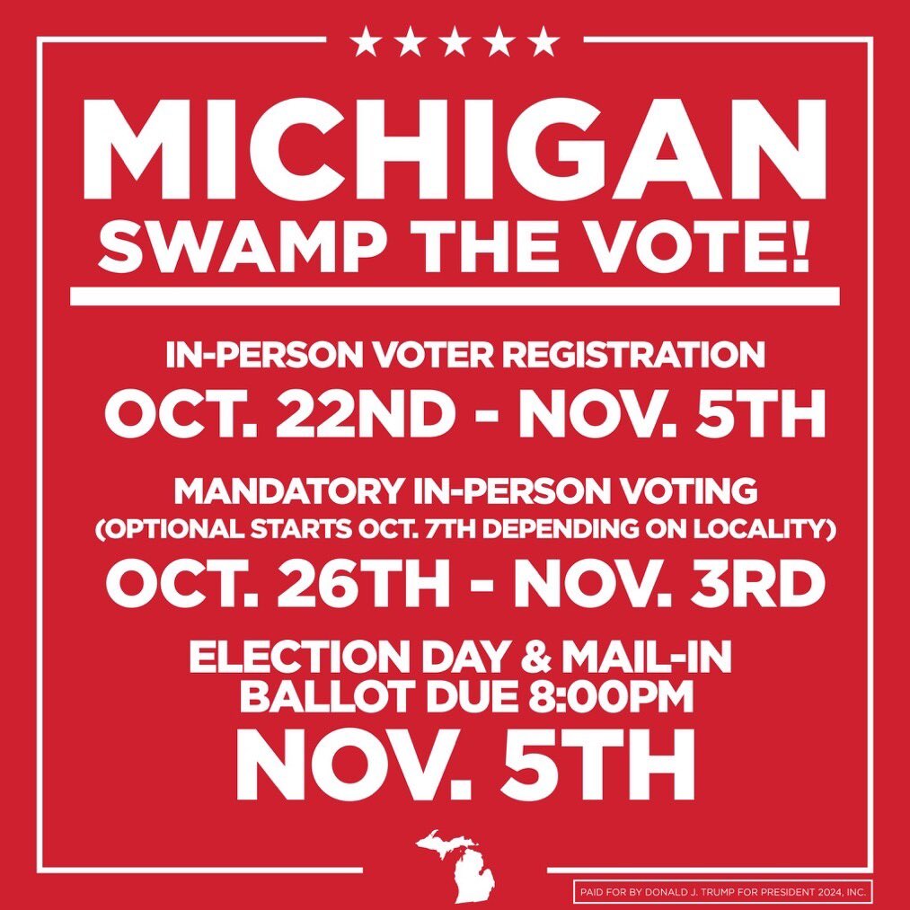 🚨ATTENTION MICHIGAN🚨
vote.donaldjtrump.com/mi/