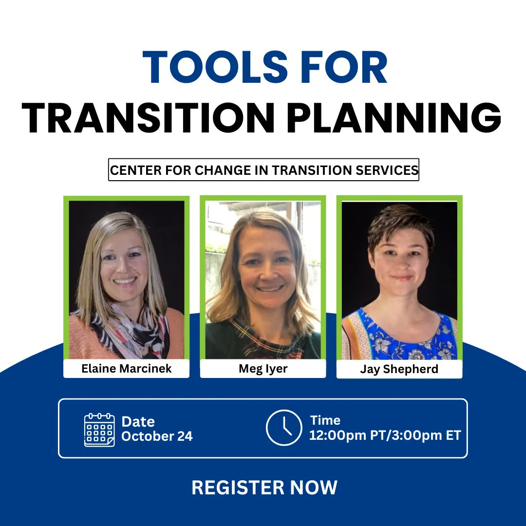 The Center for Change in Transition Services (CCTS) is Washington state’s technical assistance center for secondary transition planning and post-school outcome data. By the CCTS team members Meg Iyer, Elaine Marcinek, and Jay Shepherd 
Register Now: na.eventscloud.com/817909
