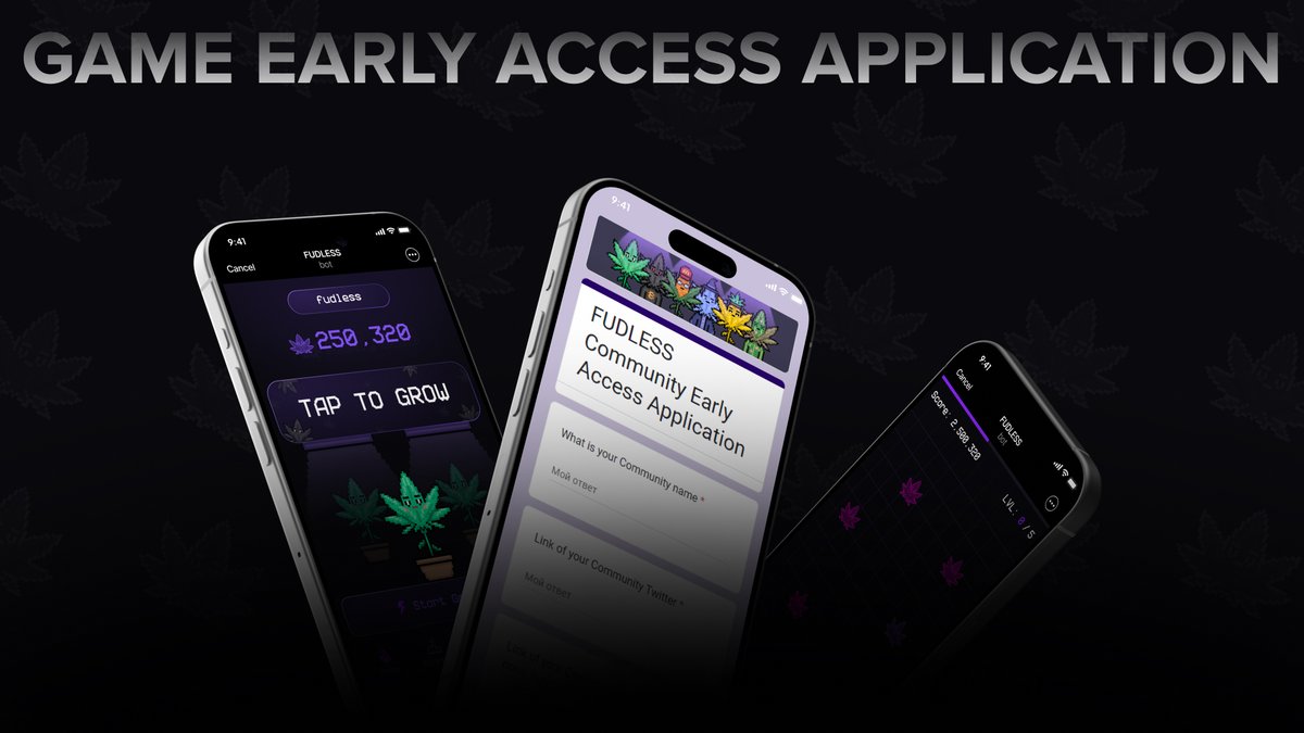 Hey Smokers👋🍃

As we gear up for the FUDLESS Telegram Game launch – your exclusive gateway to securing a mint spot – we're rolling out an early access application for top Ordinals communities📝🌱

If you are a Community owner – Fill the form below and have a chance to get some