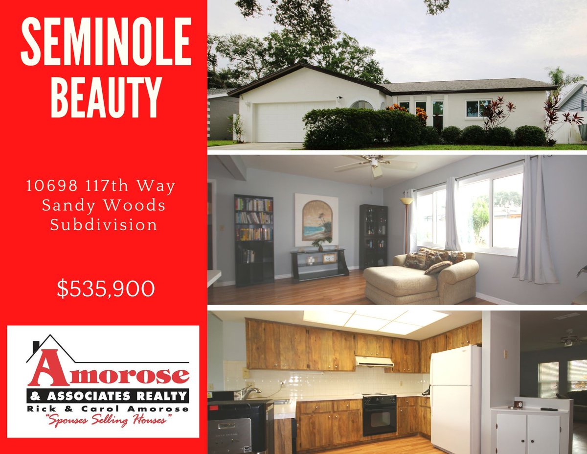 AmoroseHomes's tweet photo. 3 Bedroom split plan home in Seminole Area. NON FLOOD, NON EVACUATION, PARTIALLY FURNISHED &amp; NO STORM DAMAGE. No Flood Insurance required. 3 Bedroom, 2 Bath, 2 Car Garage. New PGT Hurricane Rated Windows and Sliding Doors in August 2024. New Hurricane Rated Garage Door 2023 https://t.co/RAXAteoSge