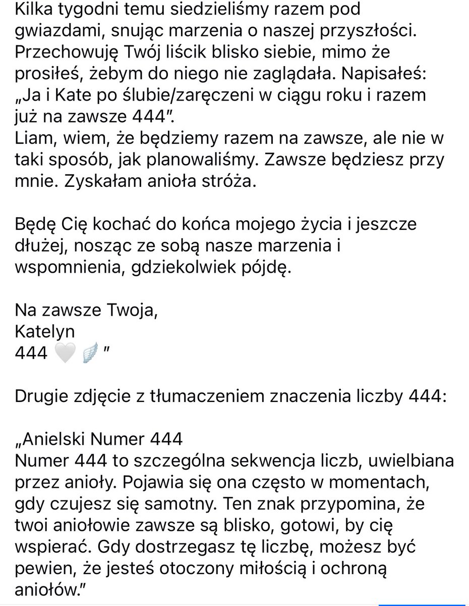 Polish1DUpdates's tweet photo. Dziewczyna Liama, Kate na IG:

„Nic z tego nie wydaje się prawdziwe i nie mogę pojąć tej nowej rzeczywistości, w której nie ma Cię już obok mnie. Nie wiem, jak odnaleźć się w świecie bez Ciebie u mojego boku”

Tłumaczenie @ughhkika 1DPL https://t.co/AdMa5nQOIz