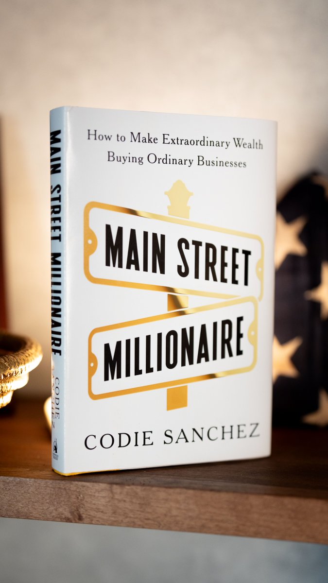 Codie_Sanchez's tweet photo. GIVEAWAY: My book is out in 6 weeks, I’m giving away a signed copy to celebrate.

TO ENTER:
1. Retweet this
2. Comment someone you’re inspired by

I’ll pick a winner 10/24. Can’t wait for Main Street Millionaire to be out in the world!

Preorder here: https://t.co/cbFLRKWRer https://t.co/uNBTHEPhwc