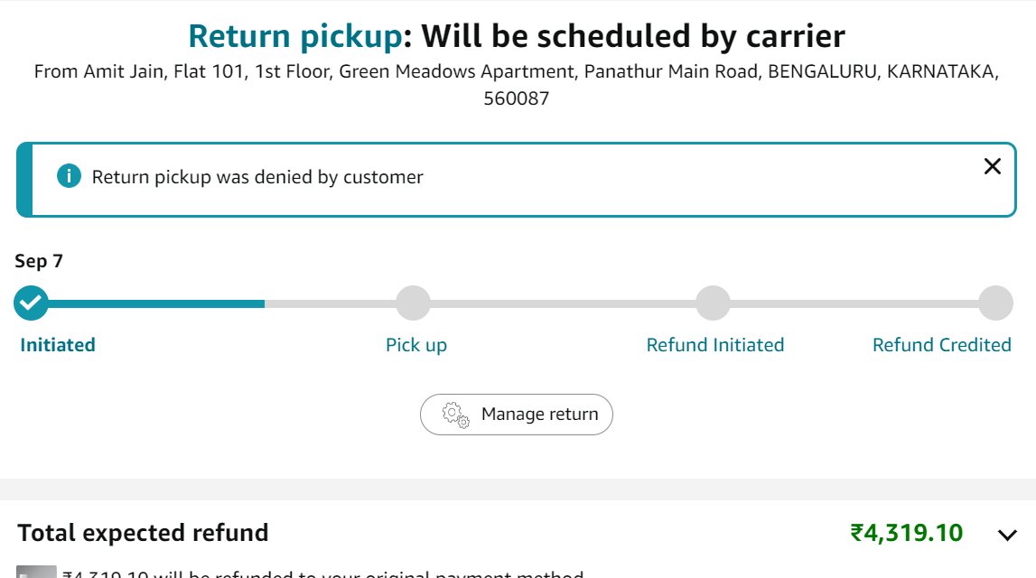 mca_amit89's tweet image. Today I have called with amazon customer care team and they had denied  pick-up and refund. team is saying we can&apos;t help you
@amazonIN   Team Member  @delhivery @help_delhivery  Team Member Please help me to return the product it will be very helpful for me.