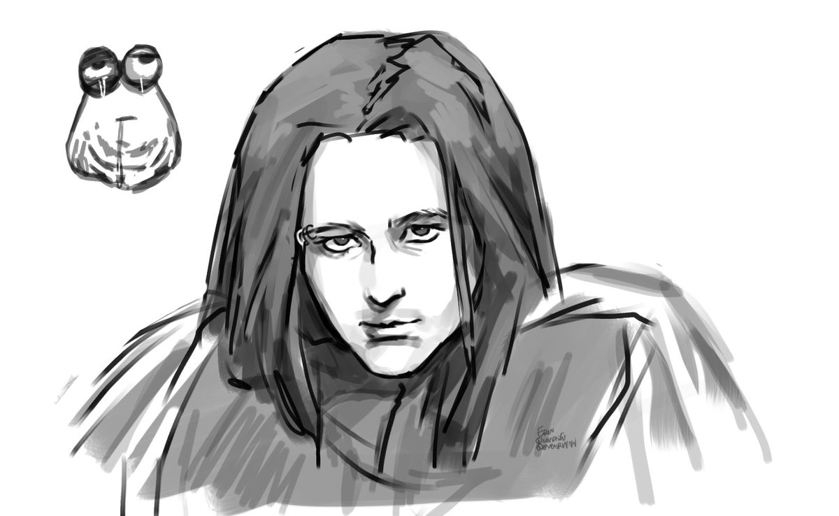 exeerin's tweet photo. jd doodle #korn (+ beaten up pou) https://t.co/stkv7naJpO