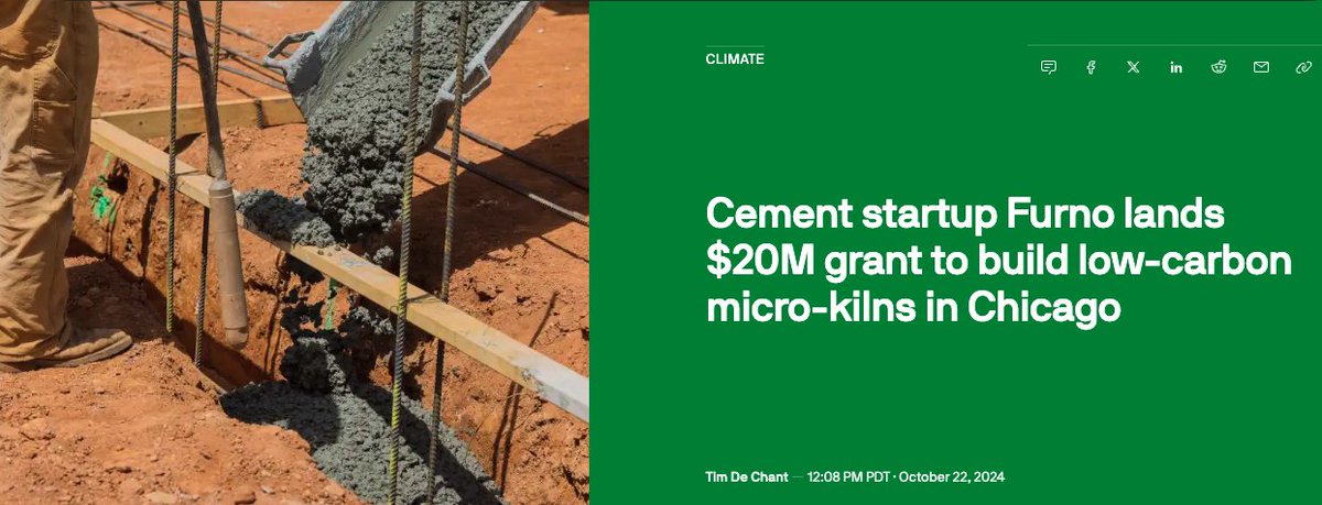 Furno Materials is decentralizing cement production to bring it closer to customers, thereby saving transport costs and emissions. Great to see DoE support the cause with a $20M grant to built out our first commercial facility!