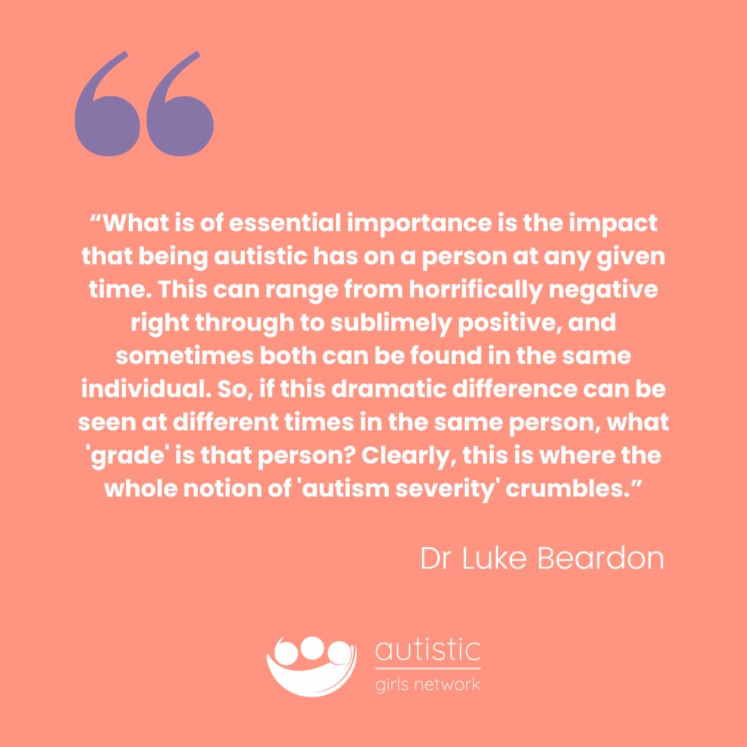 Autistic Girls Network (@autisticgirls_) on Twitter photo This quote from <a href="/SheffieldLuke/">Luke Beardon</a>Ā beautifully highlights the complexity of autism. The idea of assigning a "severity grade" doesnāt capture the true experience of being autistic. Itās not about levels, but understanding that the experience of autism is fluid & diverse. #Autism This quote from <a href="/SheffieldLuke/">Luke Beardon</a>Ā beautifully highlights the complexity of autism. The idea of assigning a "severity grade" doesnāt capture the true experience of being autistic. Itās not about levels, but understanding that the experience of autism is fluid & diverse. #Autism