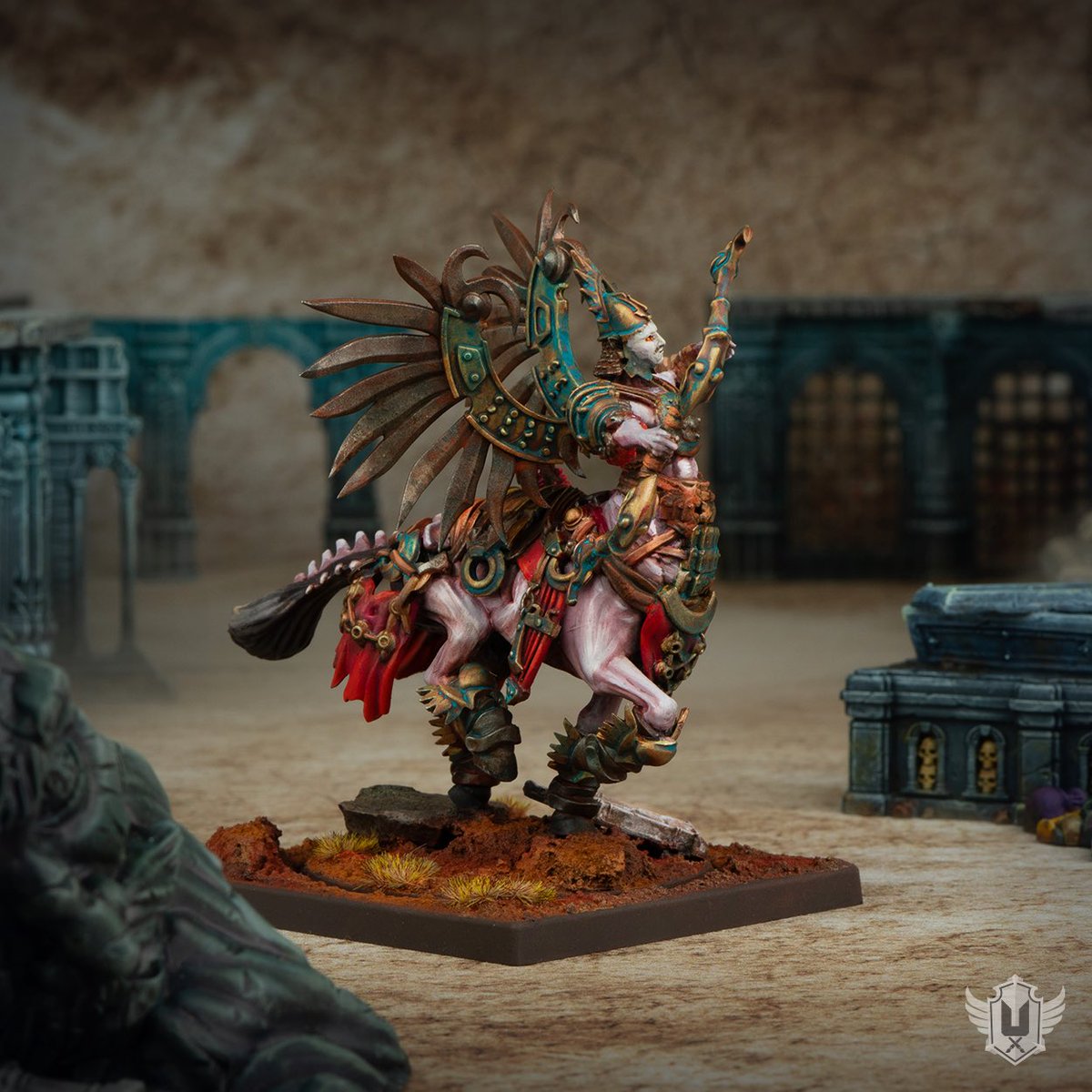 ulverbite's tweet photo. Centaur Kerykes 💀
#colorsofconquest #pathofconquest #conquest #miniaturepainting @PBWargames https://t.co/LokKYAPAf8