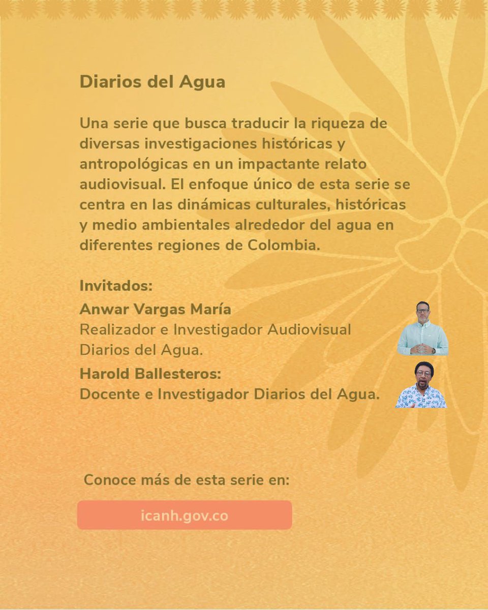 Mañana estaremos presentando en la zona verde de la @cop16colombia el seriado los Diarios del Agua, realizado en asocio con el @icanh_co para la televisión pública en Colombia.
