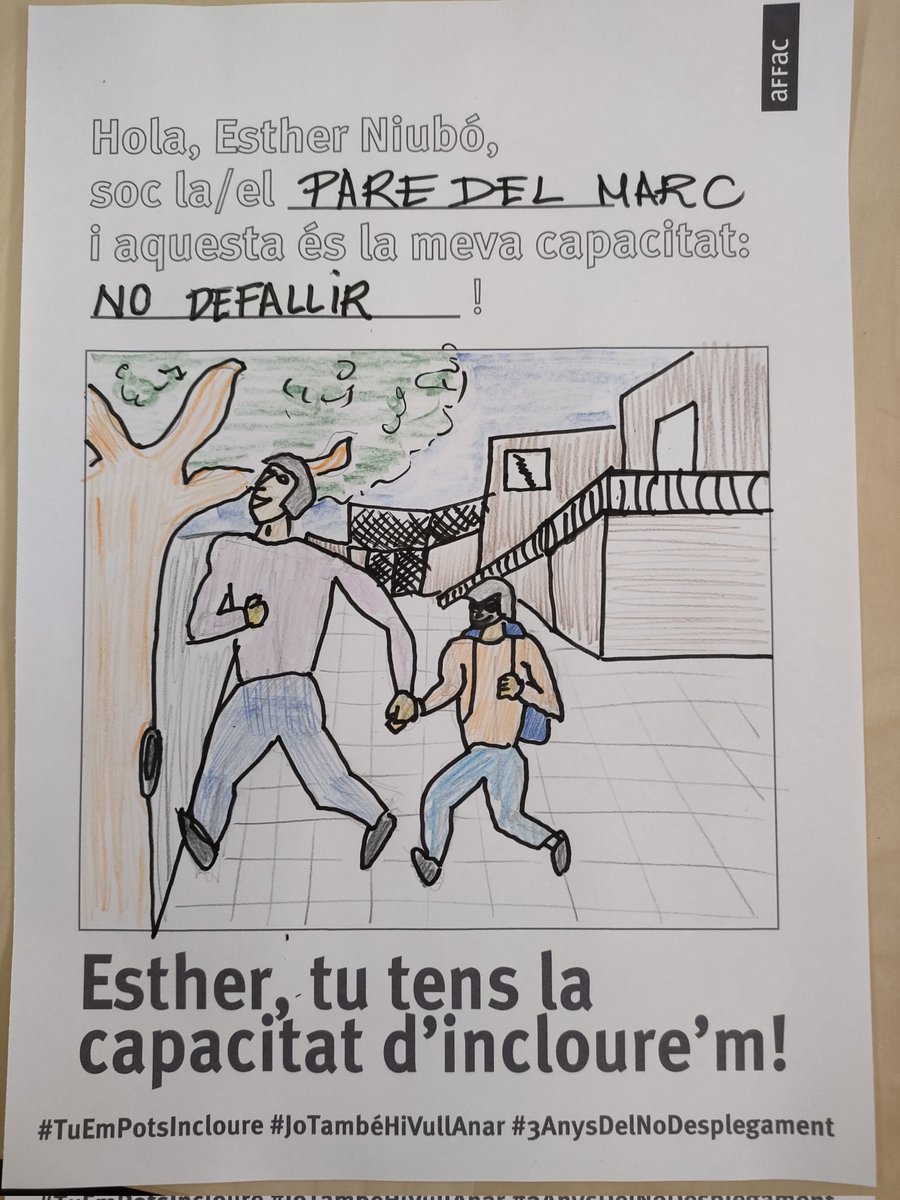 <a href="/affac_cat/">aFFaC</a> Hola <a href="/eniubo/">Esther Niubó</a> sóc en Jordi, pare del Marc, i aquesta és la meva capacitat: No defallir malgrat els incompliments reiterats al llarg dels anys i el pas dels diferents consellers deutors de les diferents sigles polítiques.#3anysdelnodesplegament #jotambehivullanar
