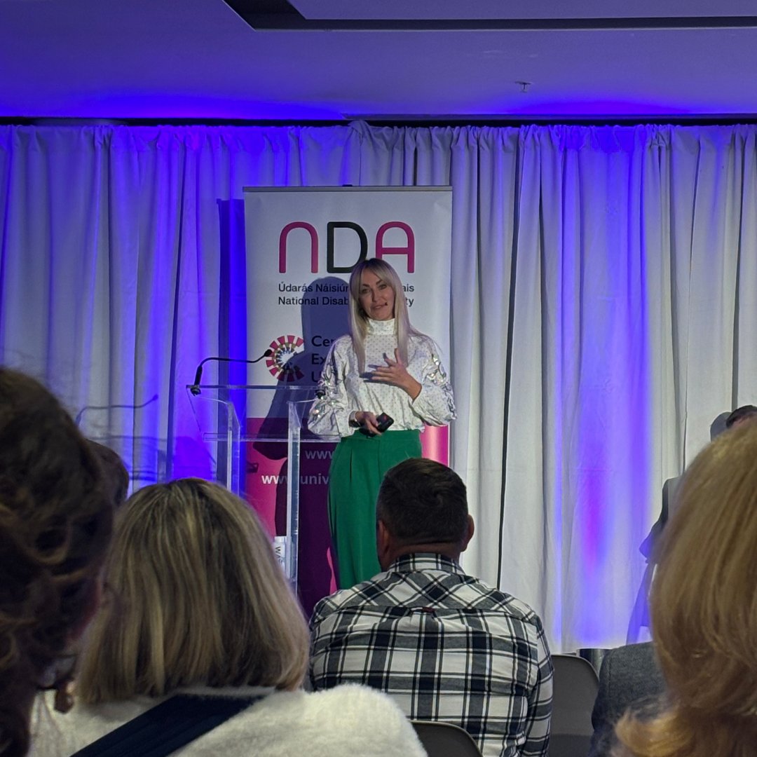 CEUD_NDA's tweet photo. Thanks to @KimMacDoy for a wonderfully honest and funny presentation. You have inspired a packed audience at the #UDGC finals.
#UniversalDesign https://t.co/w7C0zDWnkk