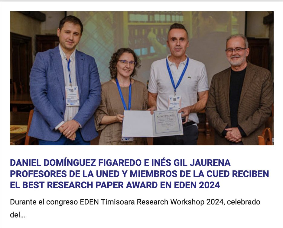 Cátedra UNESCO EaD (@cued_) on Twitter photo ¡Enhorabuena! <a href="/danidominguez/">Daniel Domínguez</a> <a href="/inesgj3/">Inés Gil Jaurena</a> #miembrosCUED
blogs.uned.es/cued/daniel-do…
Domínguez-Figaredo, D., & Gil-Jaurena, I. (2024). Effects of familiarity with digital assessment in online education. Distance Education, 16 . doi.org/10.1080/015879… ¡Enhorabuena! <a href="/danidominguez/">Daniel Domínguez</a> <a href="/inesgj3/">Inés Gil Jaurena</a> #miembrosCUED
blogs.uned.es/cued/daniel-do…
Domínguez-Figaredo, D., & Gil-Jaurena, I. (2024). Effects of familiarity with digital assessment in online education. Distance Education, 16 . doi.org/10.1080/015879…
