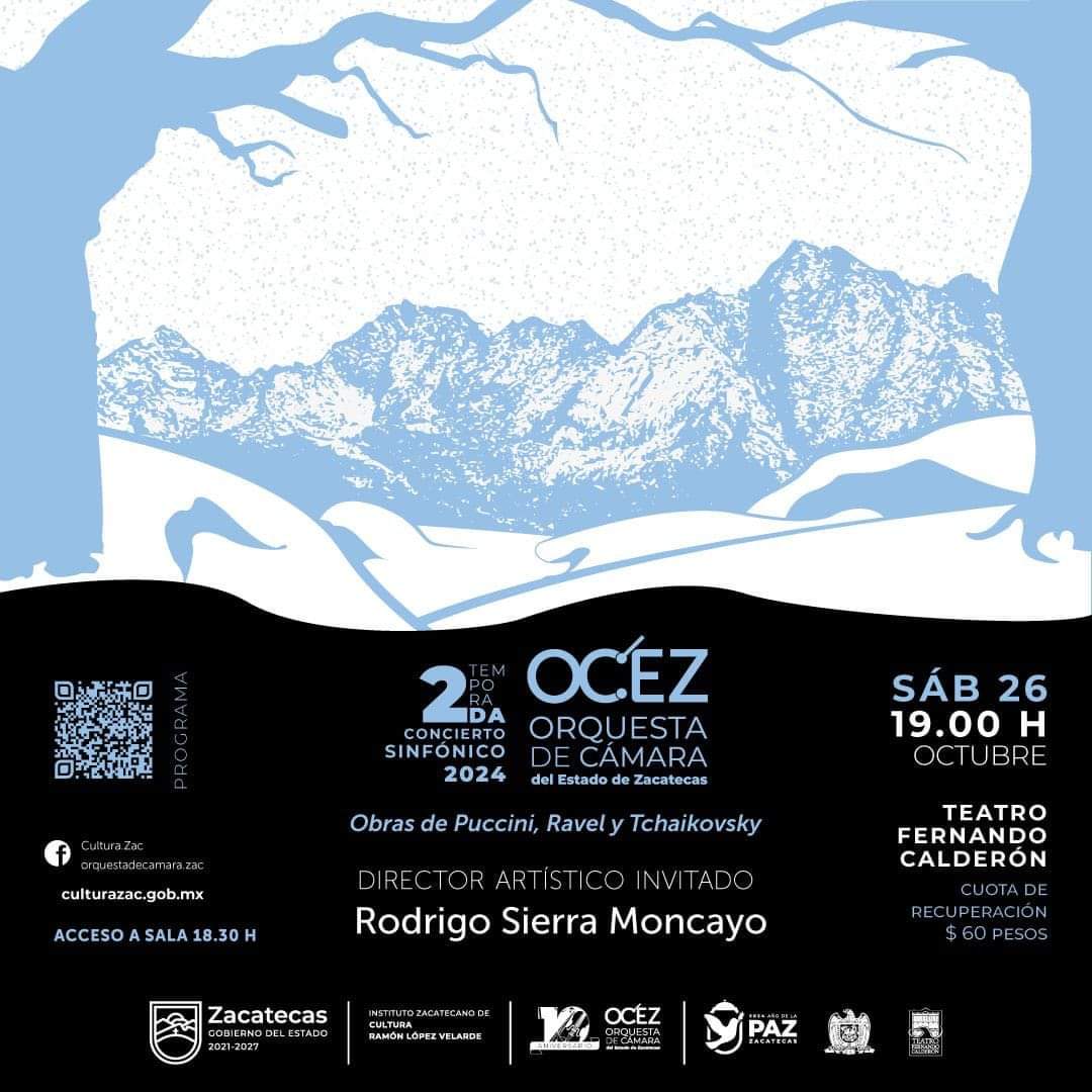 rsmoncayo's tweet photo. Feliz de debutar esta semana con la OCEZ (Orquesta de Cámara del Estado de Zacatecas). Bellísimo programa, hermosa agrupación y joya de ciudad. https://t.co/3QDhB94XH5