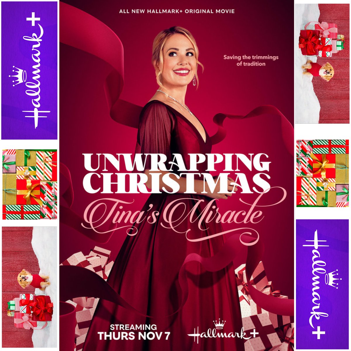Unwrapping Christmas Tina's Miracle starring Natalie Hall and Alec Santos gets its movie poster with the tag line: "Saving the trimmings of tradition". Premiering Thursday November 7th on Hallmark+. 🎁🎄🎅 #UnwrappingChristmas #HallmarkPlus <a href="/TheNatalieHall/">Natalie Hall</a>  

📸 Hallmark Media
