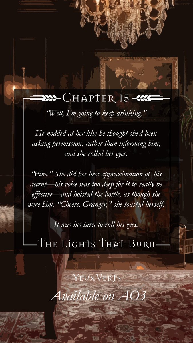 Preview of Chapter 15 of The Lights That Burn

New chapter up every Sunday:
archiveofourown.org/works/57596311…

#dhrwipwednesday