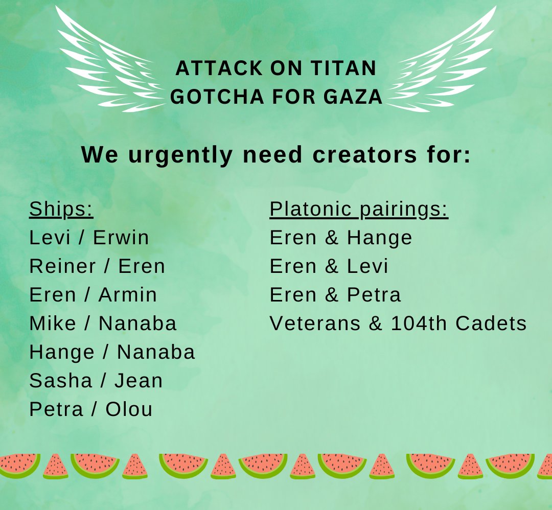 AoT Gotcha for Gaza 📌 DONATIONS CLOSED tweet media