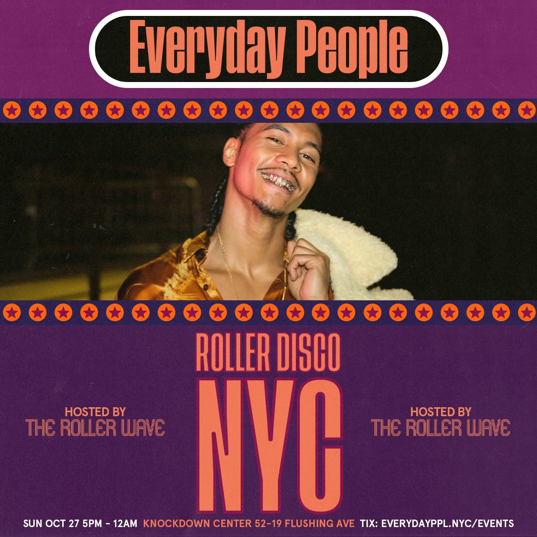 NYC 🪩 We’re only 4 days away from from our annual Roller Disco 🕺🏾 @knockdowncenter in collaboration with @rollerwavenyc ⭐️ It’s time to get funky and to boogie up and down 🛼 to some vibes with us 🌀🤩