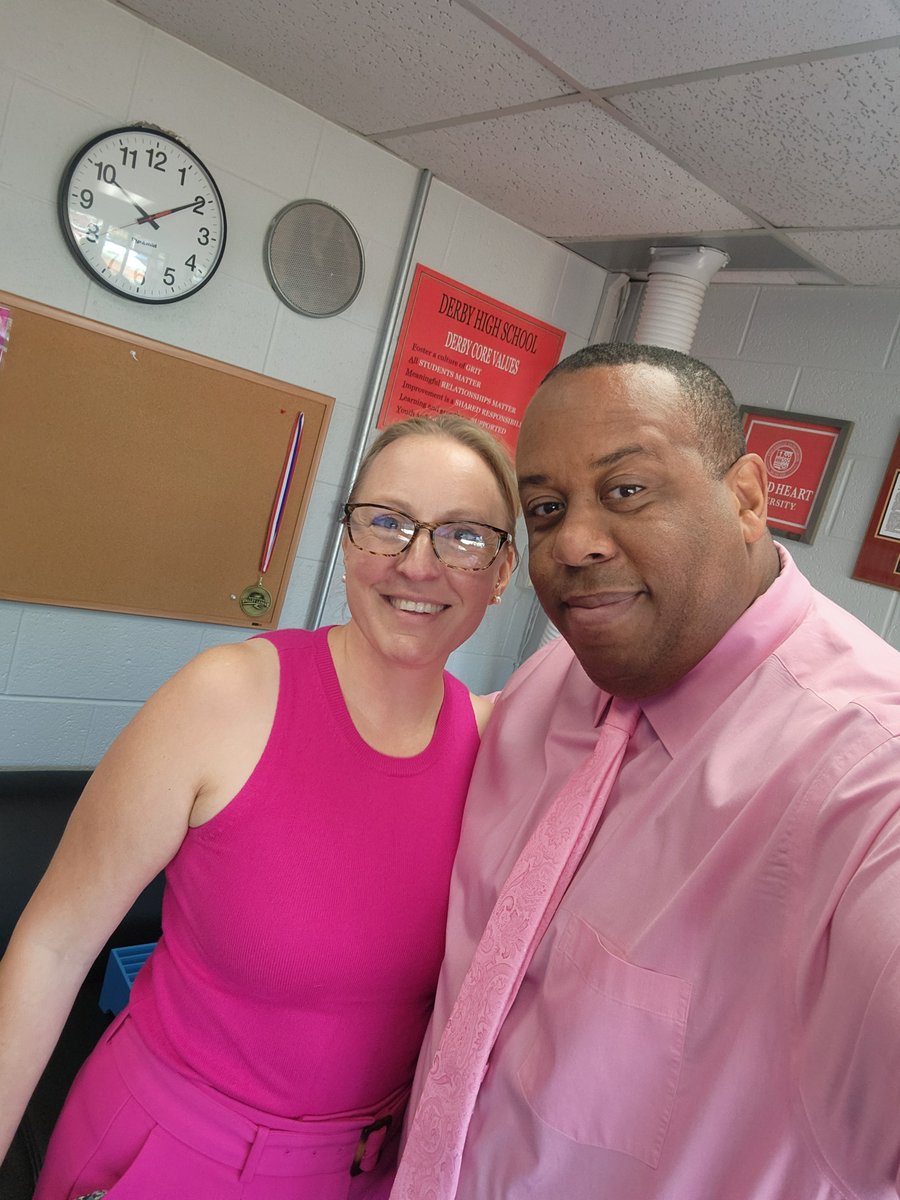 DHS was #QuartianoStrong in support of our beloved <a href="/DerbyMiddle_CT/">Derby Middle School</a> Assistant Principal, Ms. Quartiano.🩷 
🩷 Shades of pink seen all throughout the school today for this noble cause.
<a href="/DerbyRedRaider/">Derby High School</a> #BreastCancerAwareness 
<a href="/derbypssuper/">Matt Conway</a> <a href="/DerbyCT/">Derby Connecticut</a>