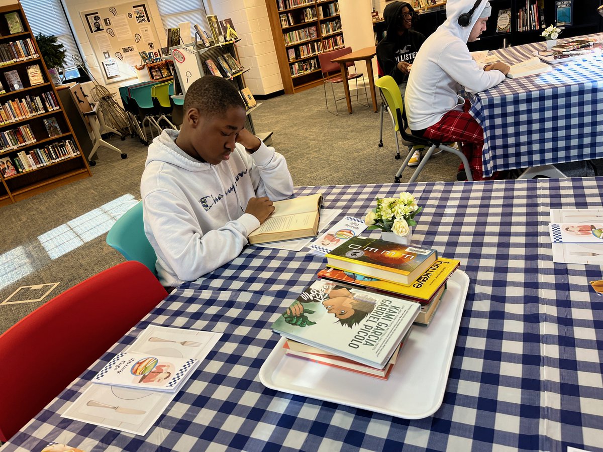 TDHS ReadsEverywhere (@tdhsreads) on Twitter photo Students in Mr. Shields and Mrs. Cappelli's classes sampled books for SSR at a book tasting in the Library Cafe. Visit the library where we serve books!
#TDHSReadsEverywhere #ccpslibraries @goTdKnights #IgKnighttheLight <a href="/ajmclaurin4/">Anthony McLaurin</a> Students in Mr. Shields and Mrs. Cappelli's classes sampled books for SSR at a book tasting in the Library Cafe. Visit the library where we serve books!
#TDHSReadsEverywhere #ccpslibraries @goTdKnights #IgKnighttheLight <a href="/ajmclaurin4/">Anthony McLaurin</a>