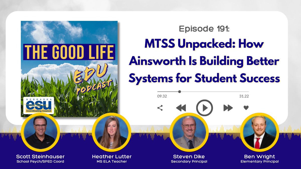 ESUCC's tweet photo. Needing a little inspiration? Look no further than the latest episode of #TheGoodLifeEDU as @AinsworthSchool leaders share how #MTSS efforts are transforming learning #K12
⬇️So much fun it will make you😃⬇️
Apple https://t.co/JWwoBWsOfO
Spotify https://t.co/kLINLxCCPm
#ACSPride https://t.co/4612Z4ZrE2