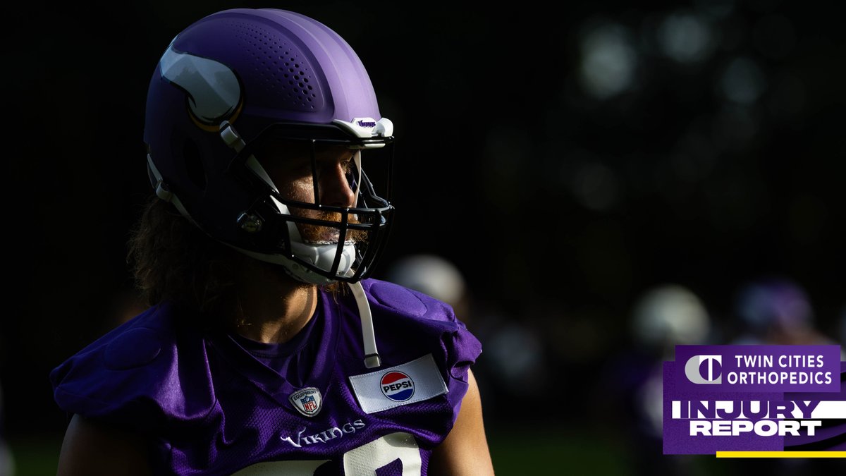 Vikings's tweet image. Final #MINvsLAR injury report 

OUT: Blake Cashman

QUESTIONABLE: Akayleb Evans, T.J. Hockenson* and Dalton Risner* 

*Returned to Practice - Currently within 21-day practice window