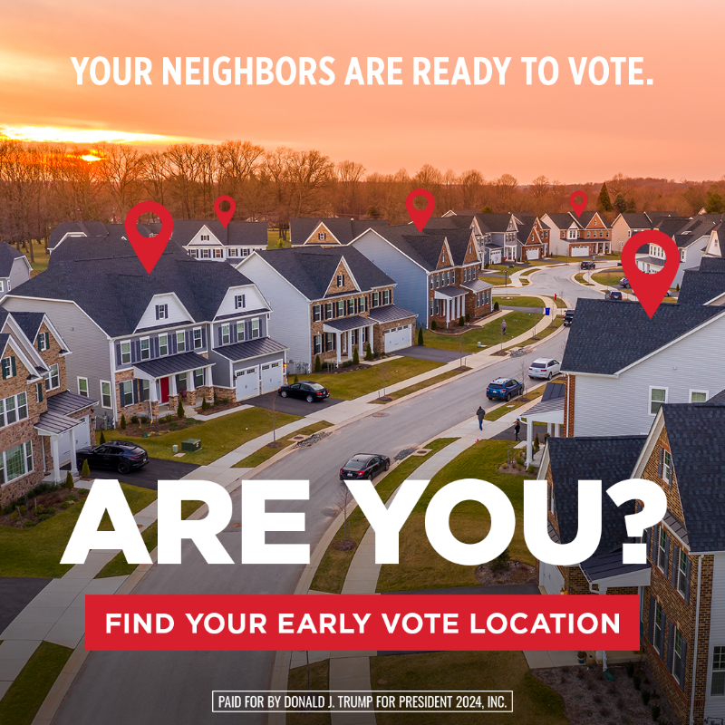 TeamTrump's tweet photo. Early Voting has ALREADY STARTED in MICHIGAN. Have you voted TRUMP yet? Find your Early Voting Location TODAY.