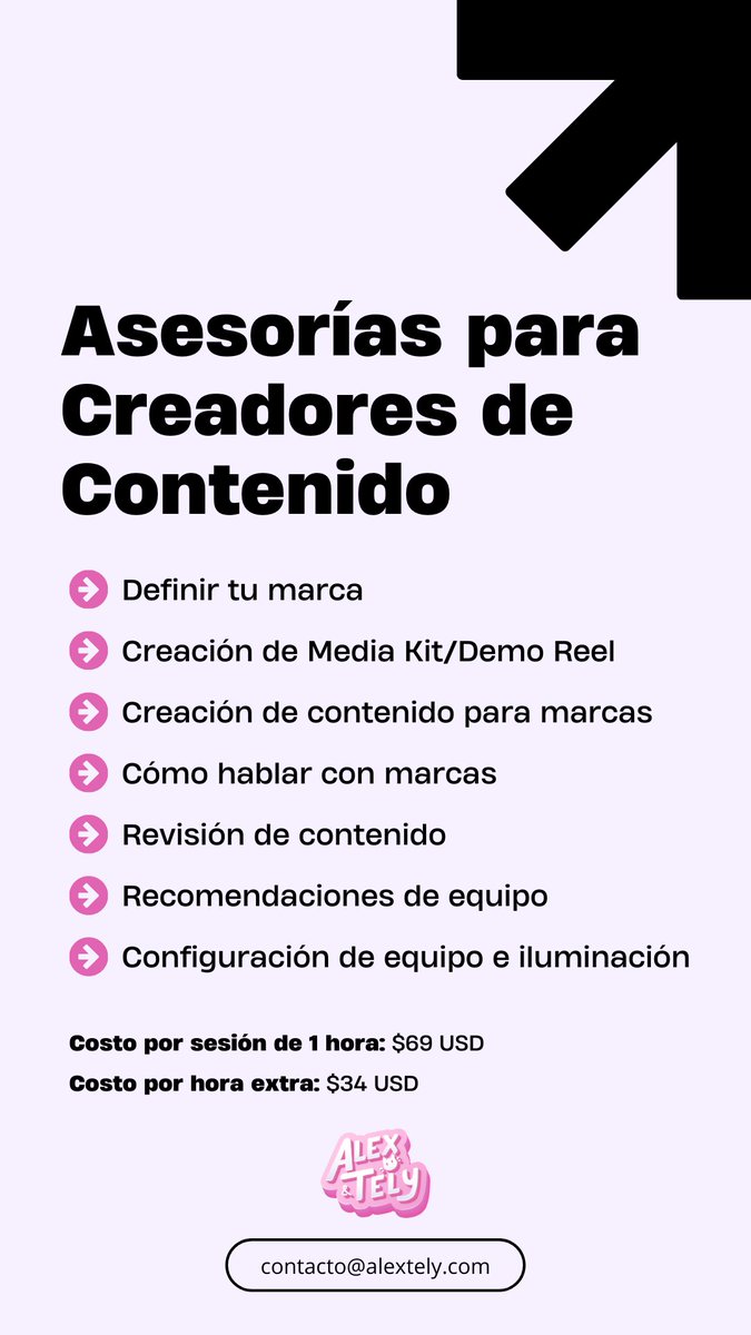 alexzvharo's tweet photo. 🚀 ¡Las asesorías personalizadas para creadores de contenido ya están abiertas! 🎯 Si quieres trabajar con marcas y potenciar tu imagen para llevar tu contenido al siguiente nivel, agenda tu cita. 📅 Interesad@s, envíen DM o correo a contacto@alextely.com. 📩 https://t.co/XywjlJyAan