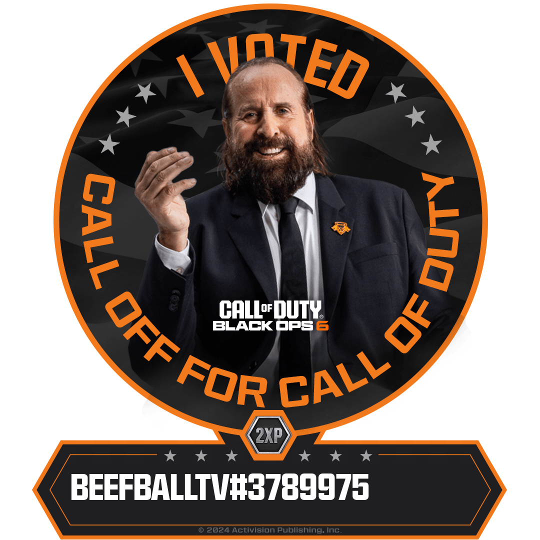 CallofDuty's tweet photo. @BeefballTV @BeefballTV A vote for me earned you Double XP! Enjoy your 1 Hour token of Rank Double XP at #BlackOps6 launch on October 25 https://t.co/58f0323jQZ