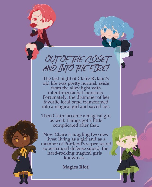 there's an upcoming magical girl novel with a transfem protag titled "magica riot" coming out november 1st! please support it if you can!