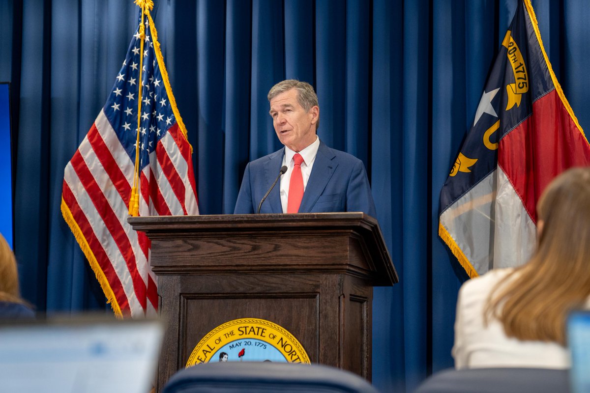NC_Governor's tweet photo. Hurricane Helene has had devastating impacts on western North Carolina. Today, Gov. Cooper shared his state budget recommendations to help western North Carolina recover and rebuild stronger. https://t.co/Lv11Q5p8YJ