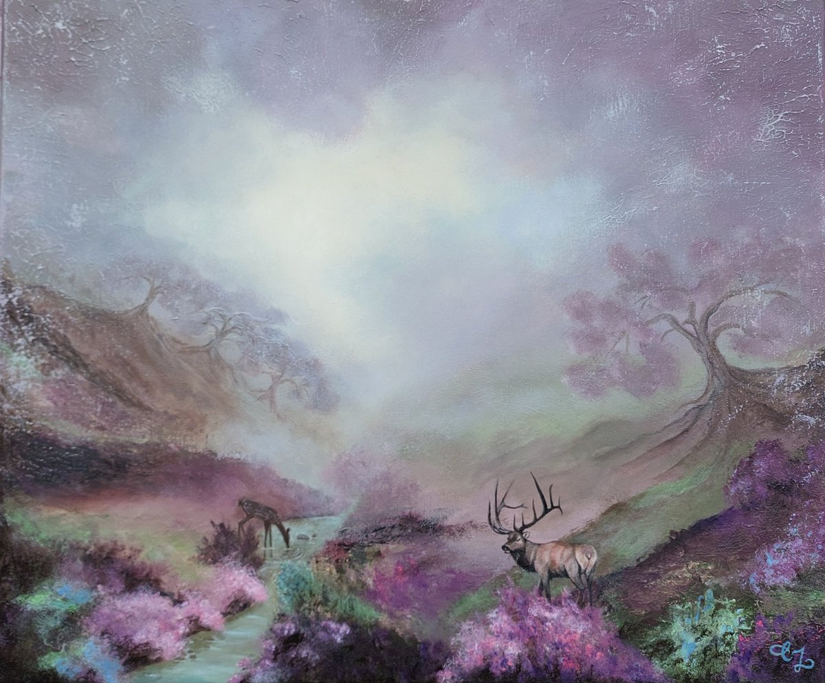 NEW!
I'm so in lóve with this new painting! 💜
And you?

"Licht op de Heide"

50 bij 60 cm
•
•
•
 #animalart #deer #edelhert #semiabstract #heide #fairytale #magical #painting #acrylicpainting
#artcollection  #claudiasatelier #art #interiorart #colorfulhome